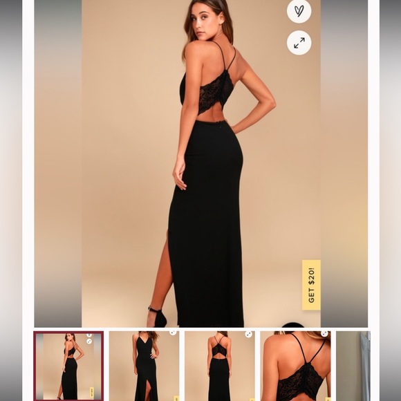 Lulus Dresses & Skirts - Lulu’s Story of A Starry Night Maxi Dress Empire Waist front slit racerback